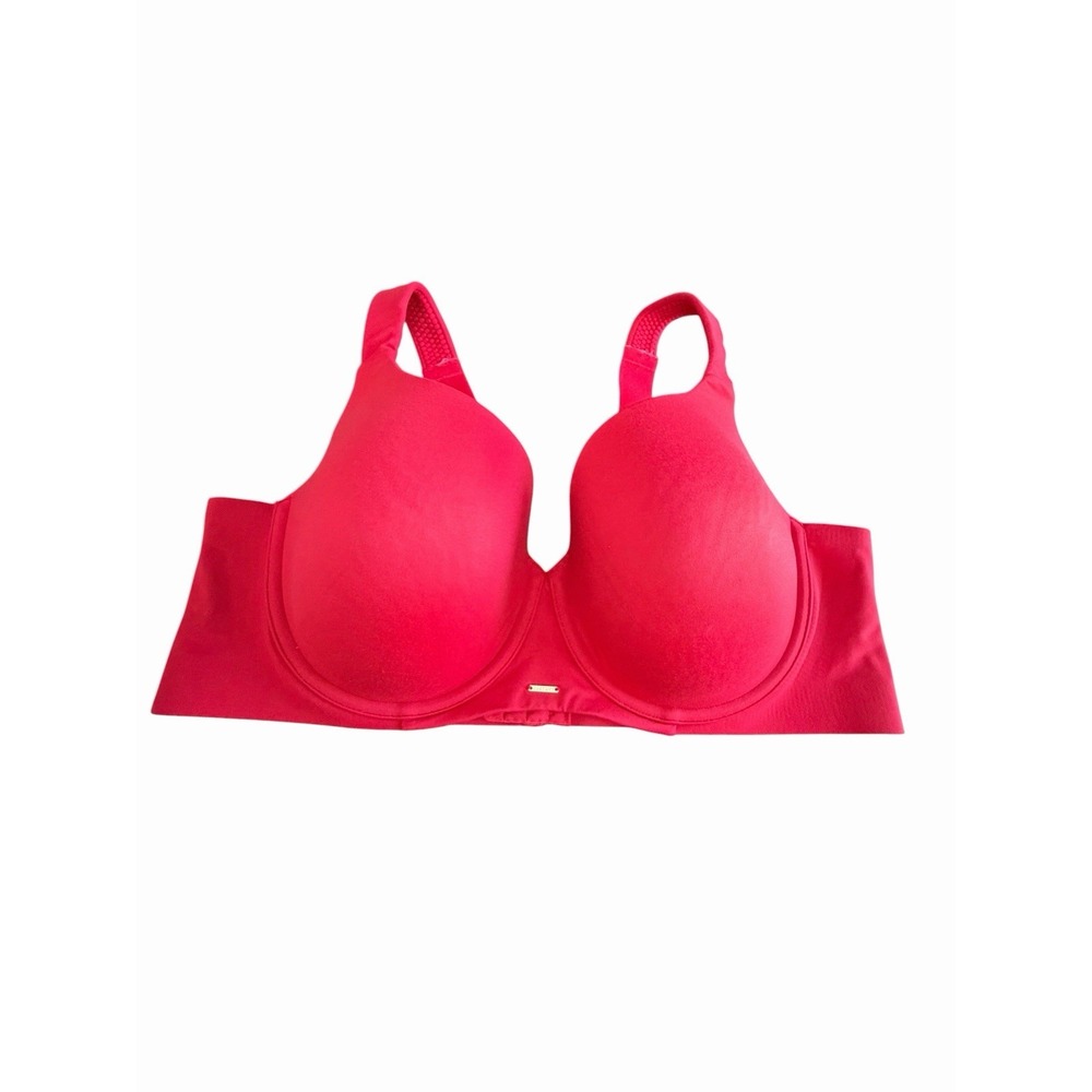 Cacique 44D Invisible Backsmoother Lightly Lined Balconette Bra Red #EEE7-1
